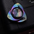 Mini Rose Zirconium Fidget Spinner – Two-Lobe EDC Desk Toy – Polished Rainbow Zirconium variant