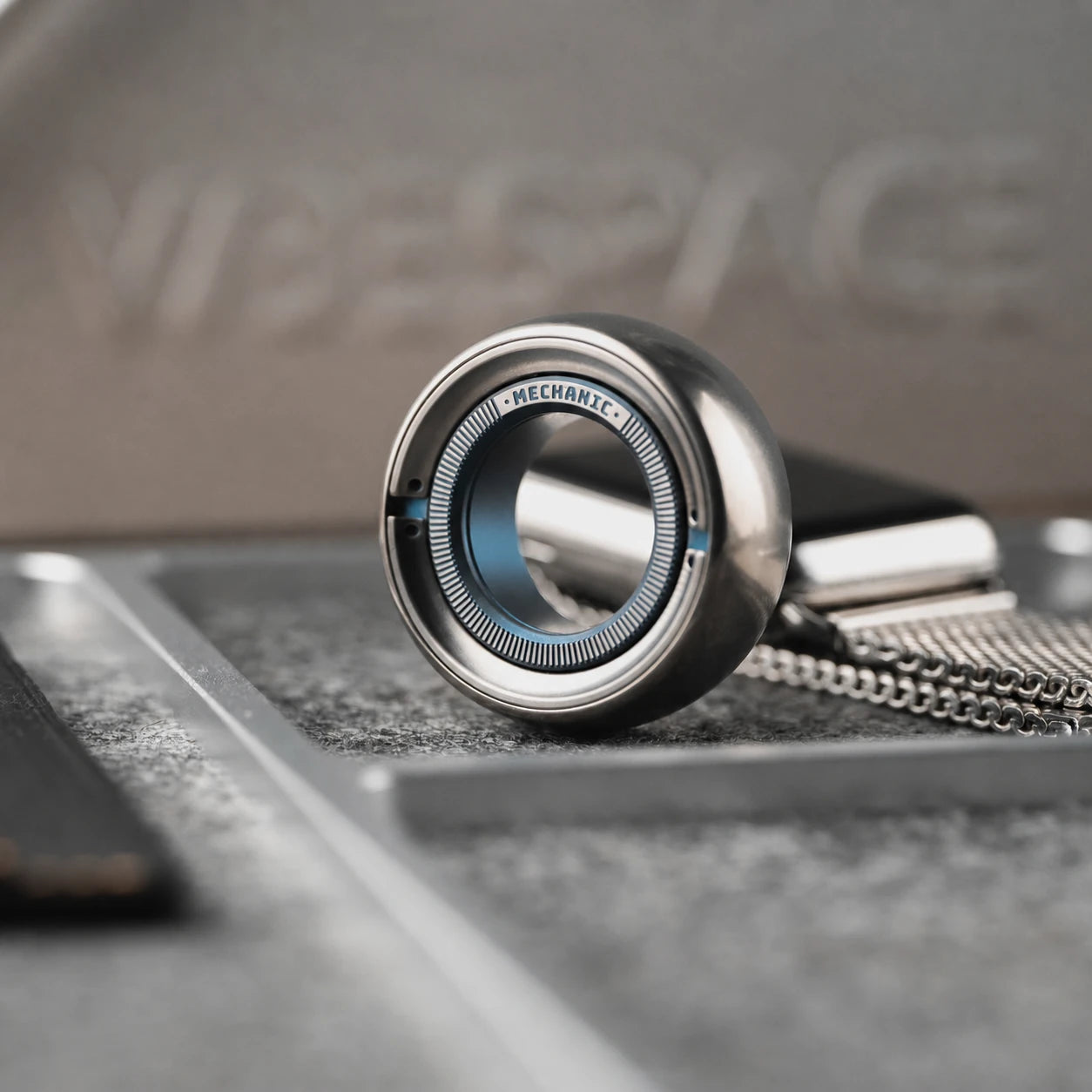 Mechanic C Titanium Fidget Ring – Ratchet EDC Desk Toy – main product image 1
