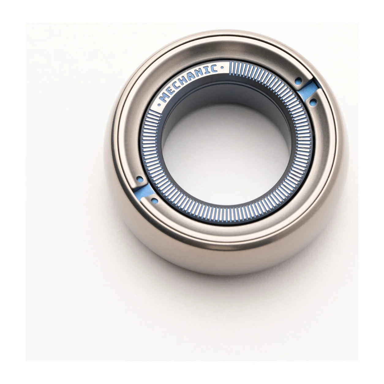 Mechanic C Titanium Fidget Ring – Ratchet EDC Desk Toy – Blue Titanium variant