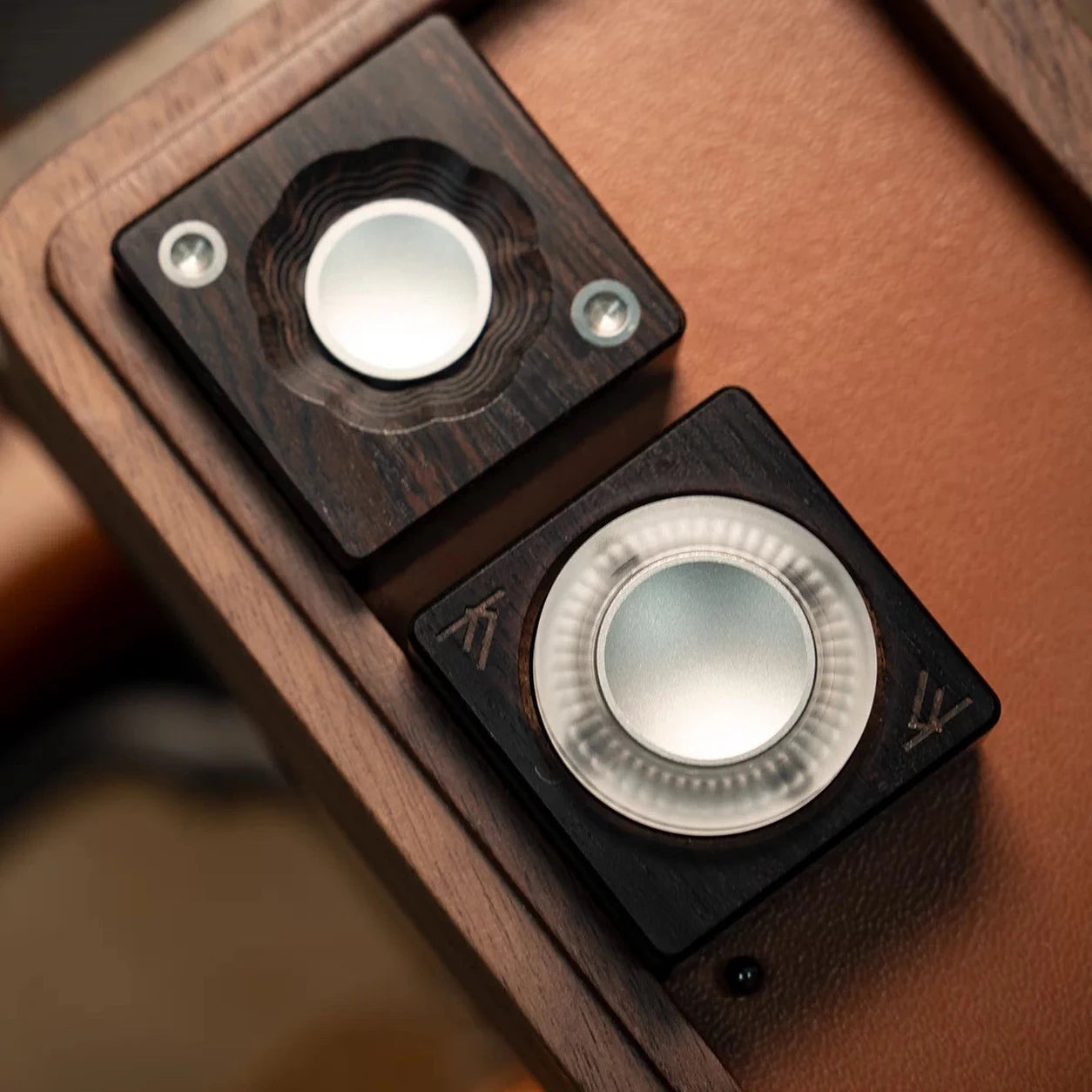 Ebony Wood Fidget Spinner – Brass & PEI Square EDC Rotor – Ebony, Steel and PC variant
