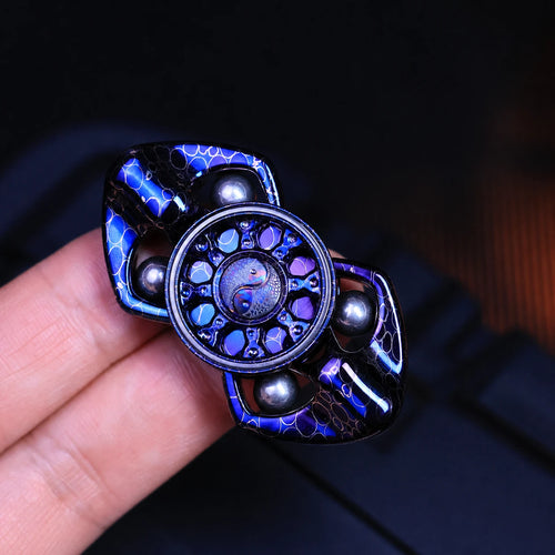 Dragon Scale Metal Fidget Spinner – Two-Lobe EDC Toy – main product image 1