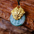 Green Quartzite Jade Pendant – Rotating Guardian Coin Necklace – Guardian Coin Pendant variant
