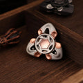Snake Pattern Metal Fidget Spinner – Ceramic Finish EDC Toy – Steel Pattern with Copper Insert variant
