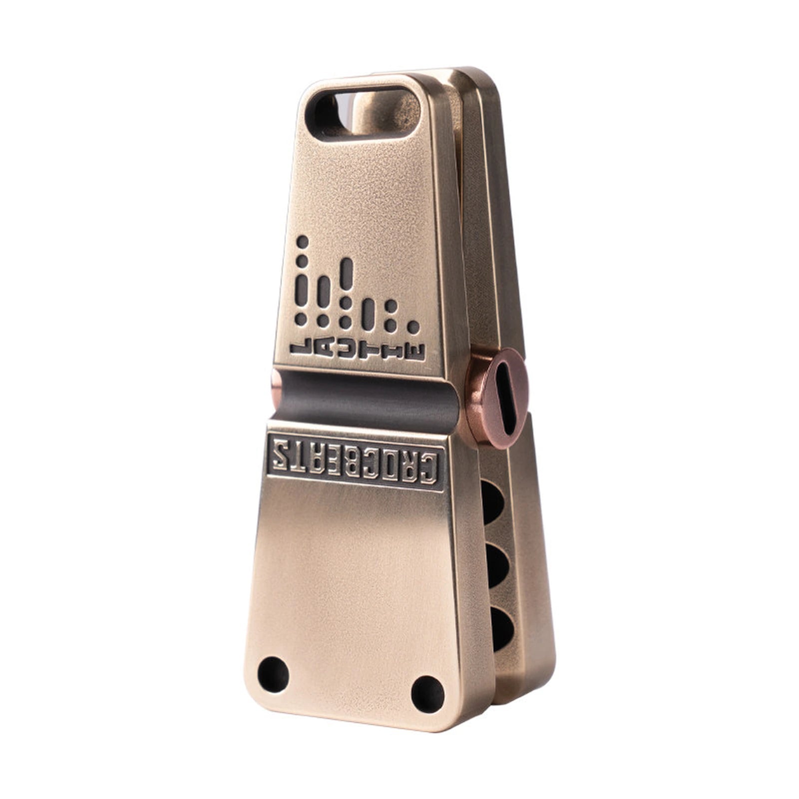 Fidget Clicker Clip with Magnetic Button Action and Titanium Finish product view 1