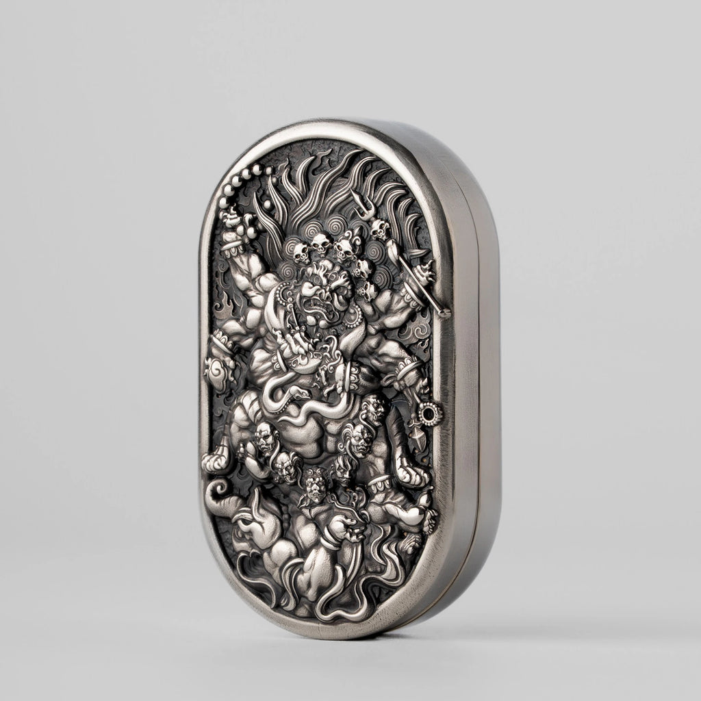 Fidget Slider with Dual-Track Mechanism and White Copper Relief Art product view 1