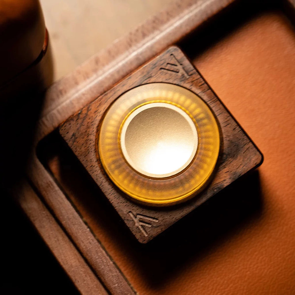 Ebony Wood Fidget Spinner – Brass & PEI Square EDC Rotor – Ebony, Brass and PEI variant