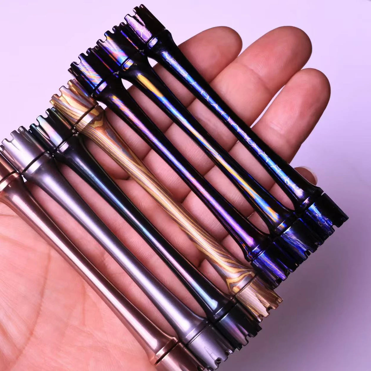 Fidget Spinner Handle Rod – Zirconium & Brass EDC Accessory – main product image 2