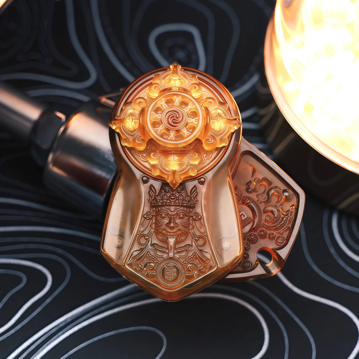 Zaki Lhamo PEI Fidget Slider – Rotating Modular EDC Toy – Sculpted PEI variant