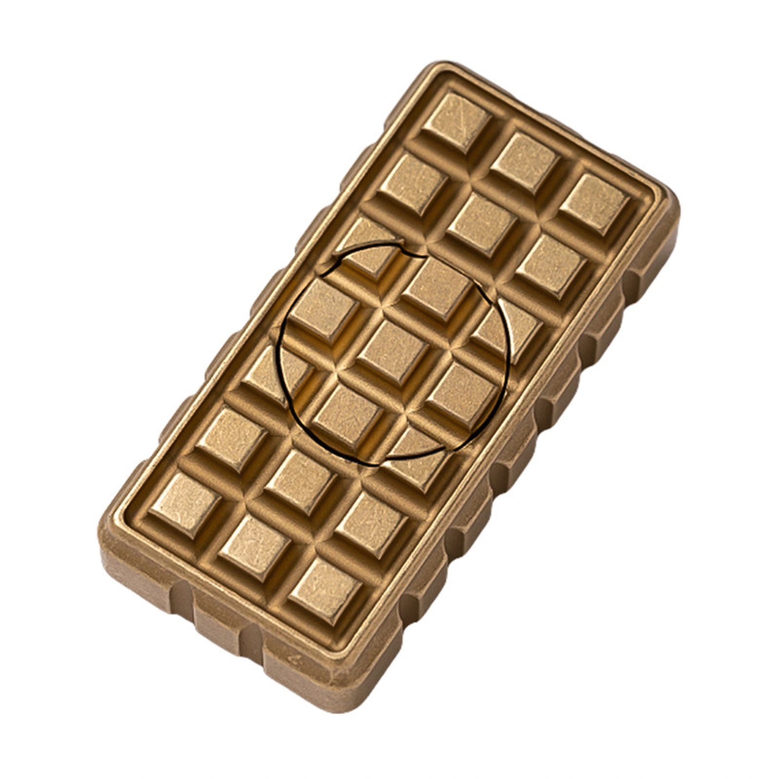Fidget Spinner Block with Grid Texture and Bronze Stonewashed Finish product view 3