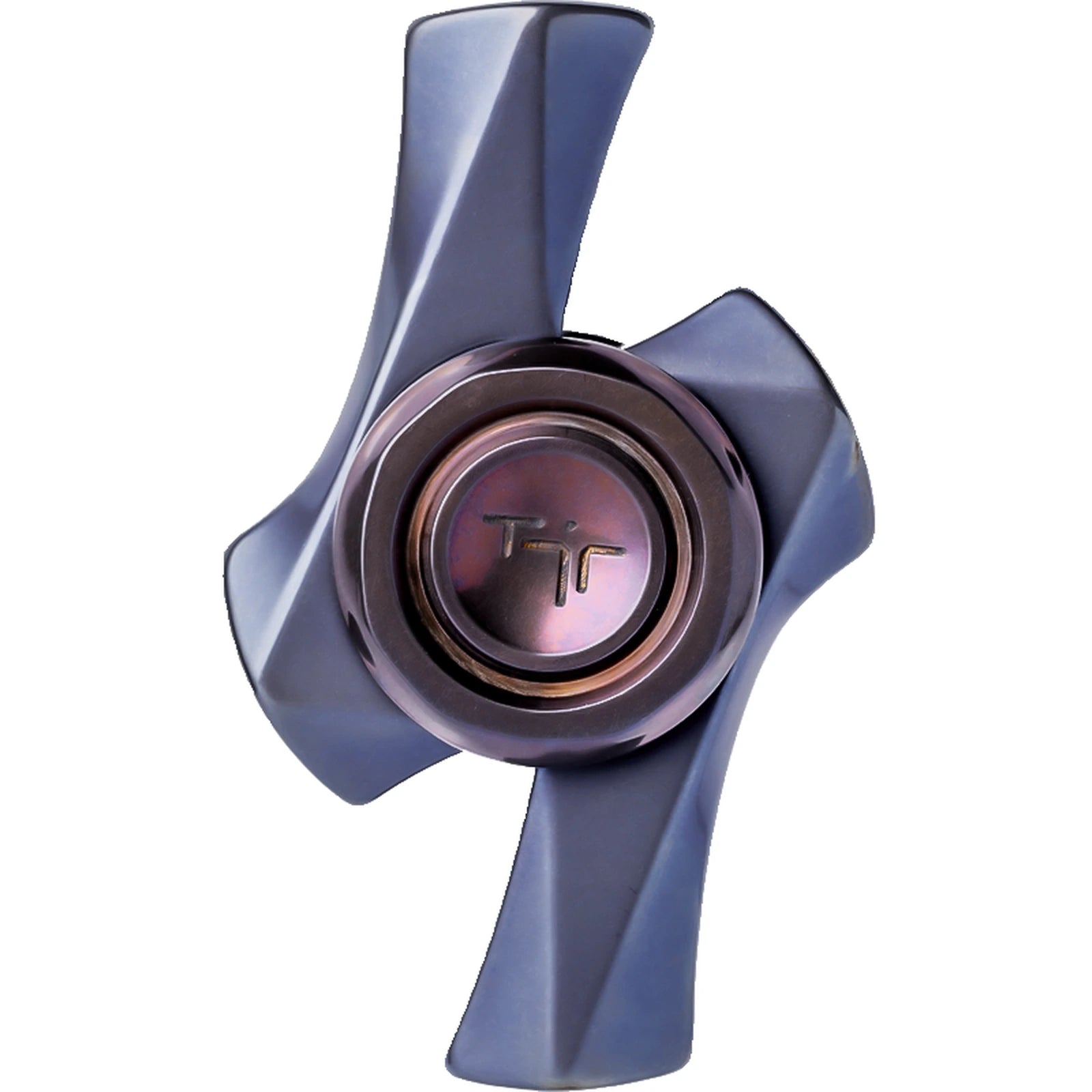 Fidget Spinner with Two-Lobe Titanium Body and Faceted Wing Design product view 3