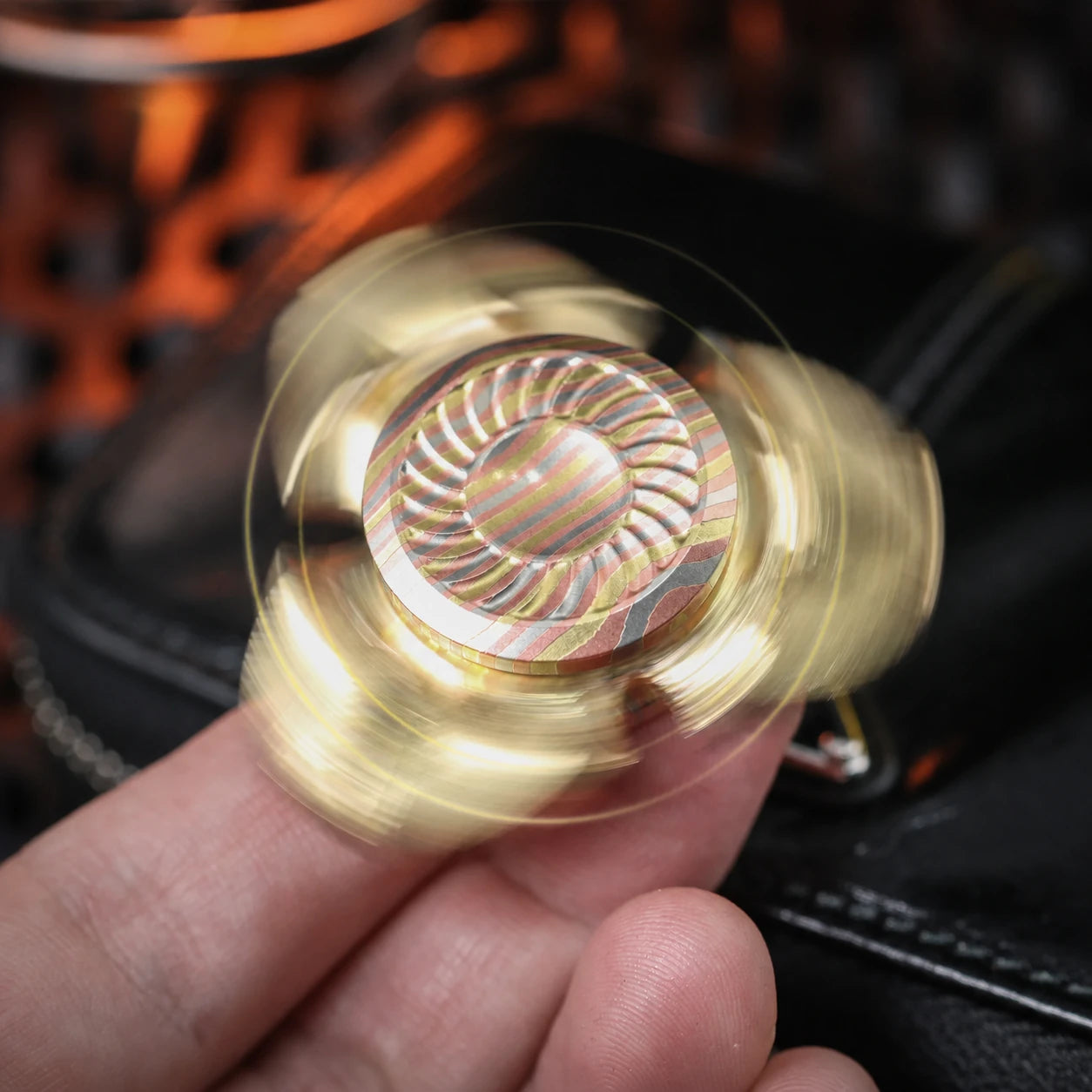 Sumeru Premium Metal Fidget Spinner – Copper & Zirconium EDC – main product image 4