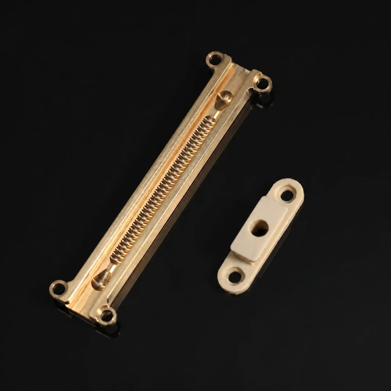 Hada Mechanical Fidget Slider – PEI, PEEK & Titanium EDC Toy – Brass Track with PEEK Claw variant
