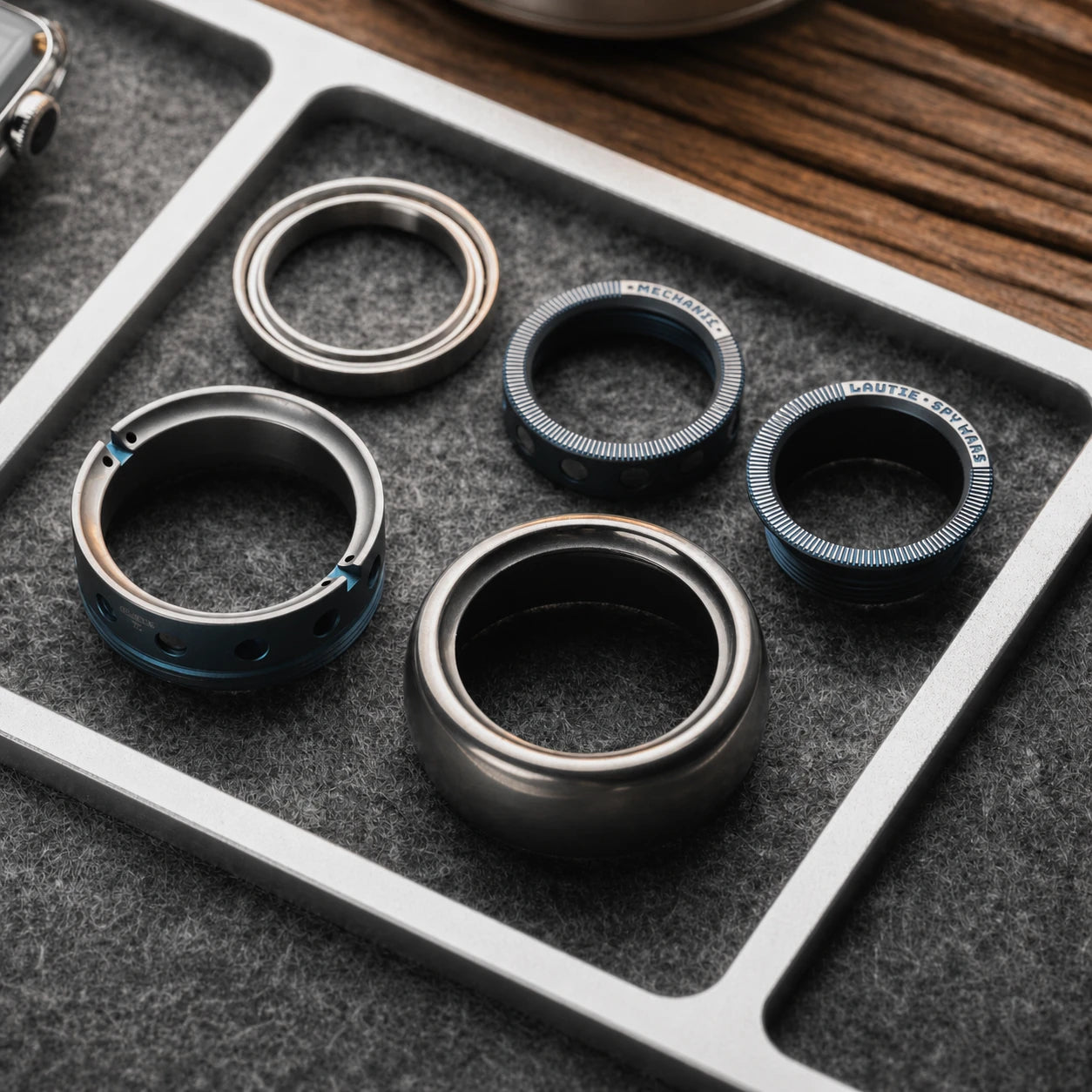 Mechanic C Titanium Fidget Ring – Ratchet EDC Desk Toy – main product image 4
