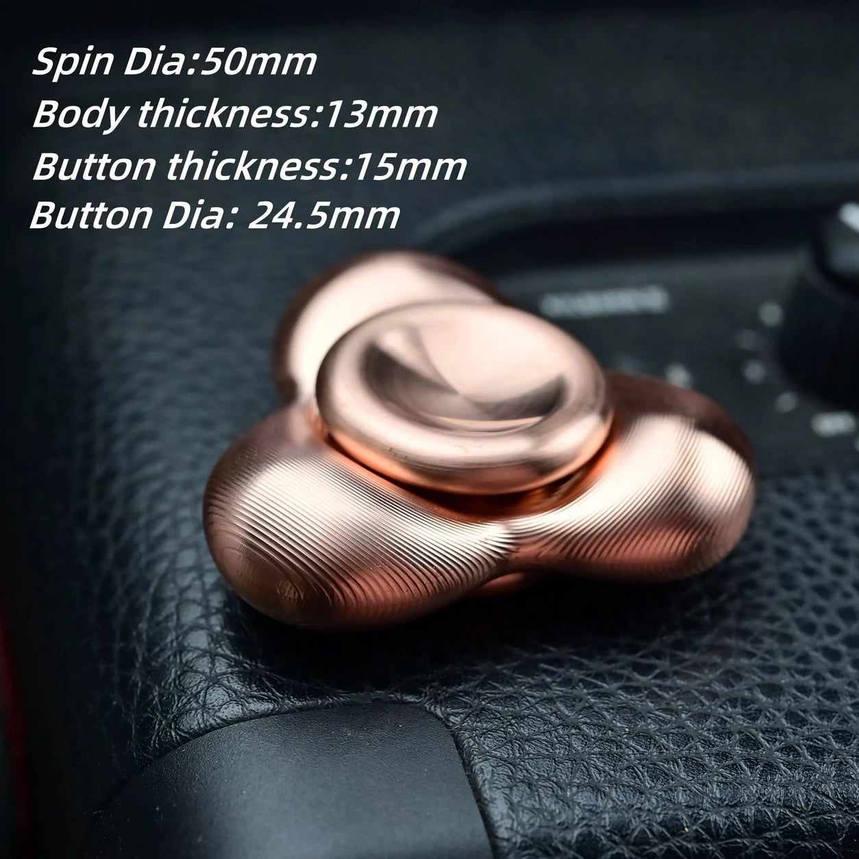 Three-Lobe Amber PEI Fidget Spinner – Cell EDC Desk Toy – main product image 4