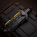 polished zirconium sword-shaped mechanical fidget slider selected configuration