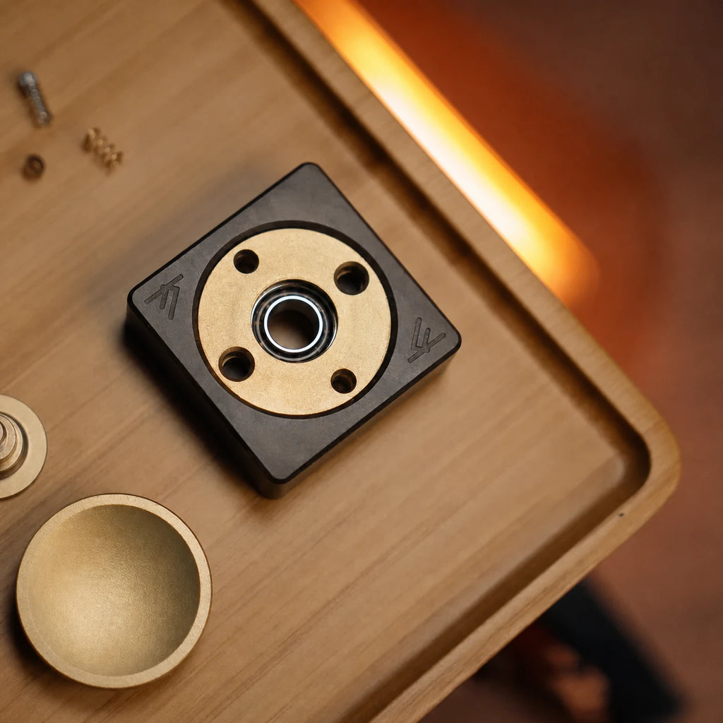 Ebony Wood Fidget Spinner – Brass & PEI Square EDC Rotor – main product image 5