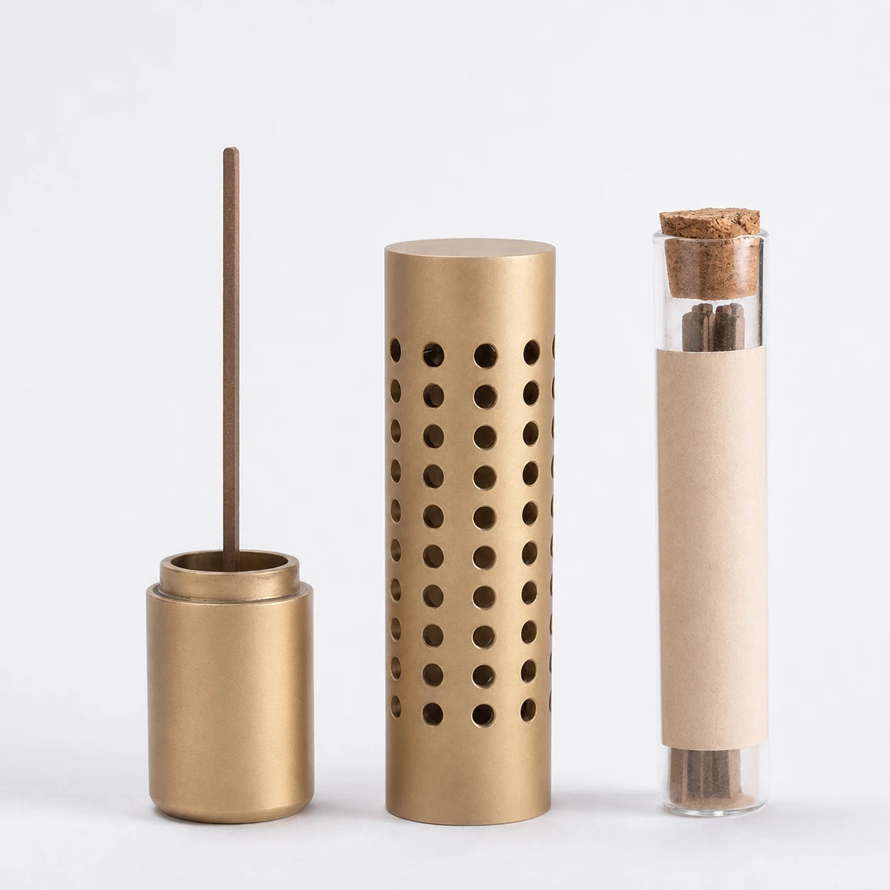 Solid Brass Incense Holder & Case – Portable Stick Burner – main product image 5