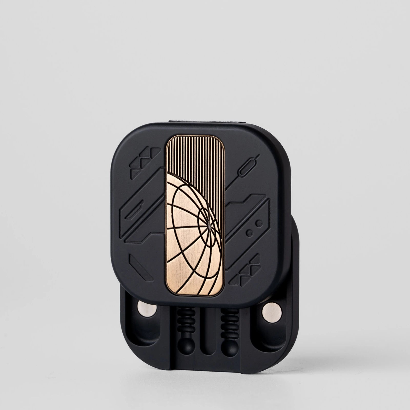 white PEEK magnetic fidget slider with engraved copper track plate product view 5