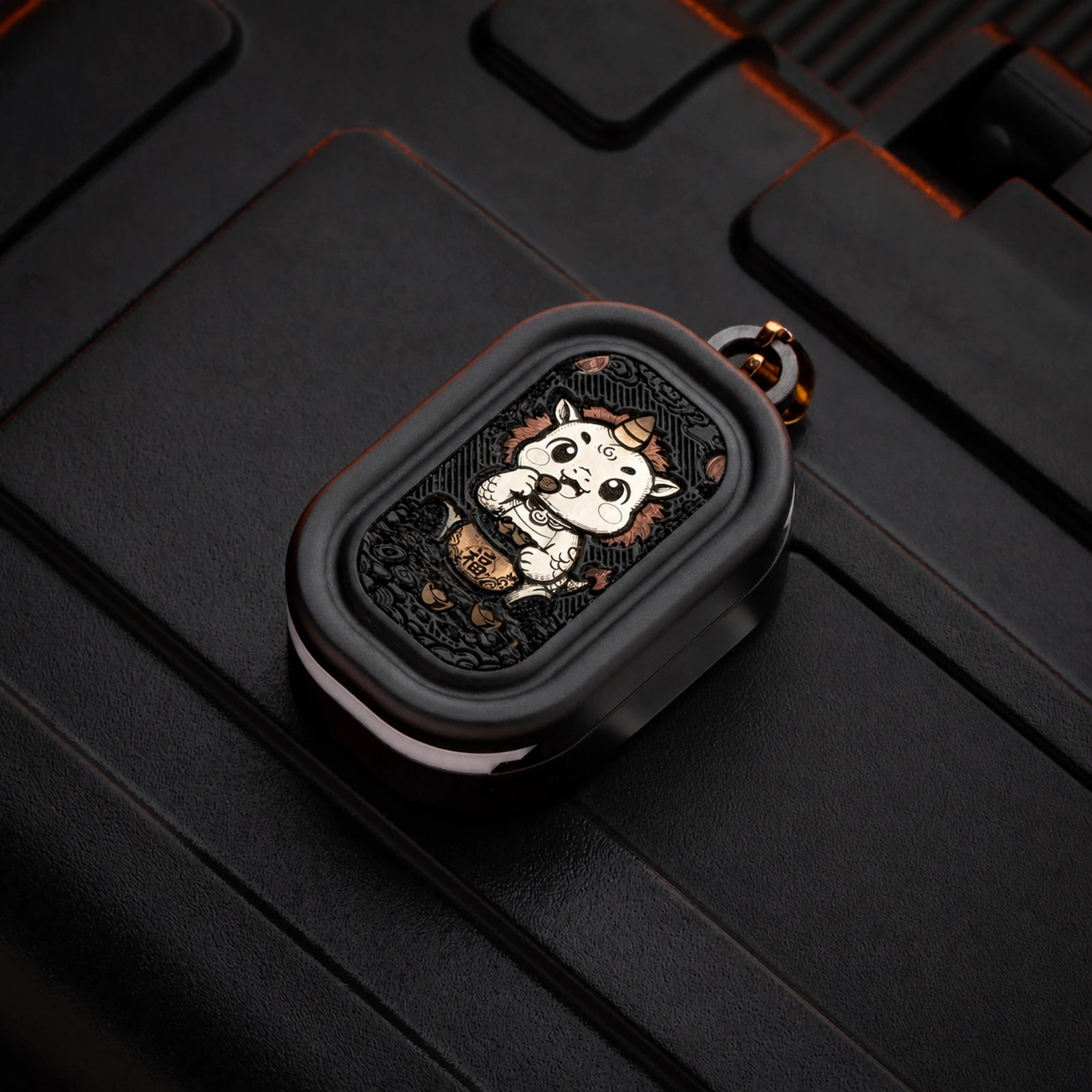 mini zirconium Pixiu engraved fidget slider pendant selected configuration