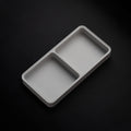 Light Gray stackable organizer tray with 2 compartments layout