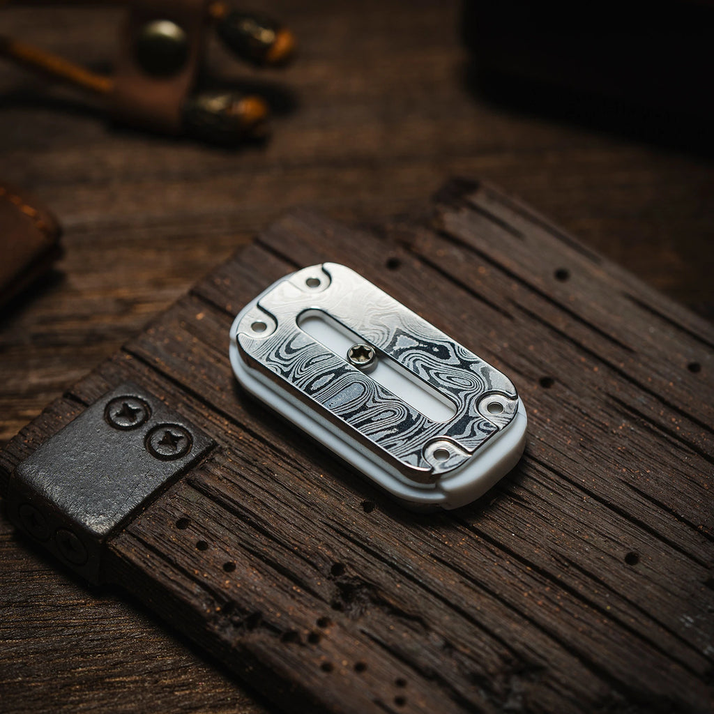 Modular fidget slider option: Damascus Insert Smooth A with PC Shell