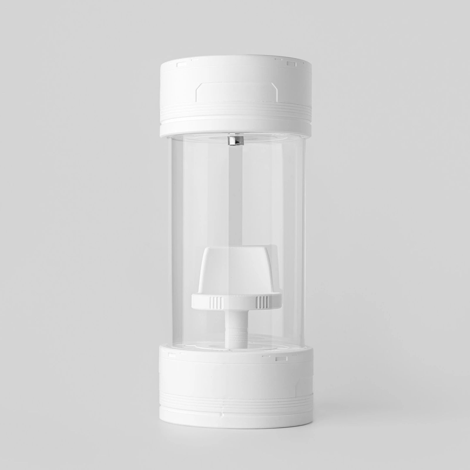 Lighted plaster-base display case with ultra-clear glass cover