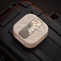 white PEEK magnetic fidget slider with engraved copper track plate selected configuration