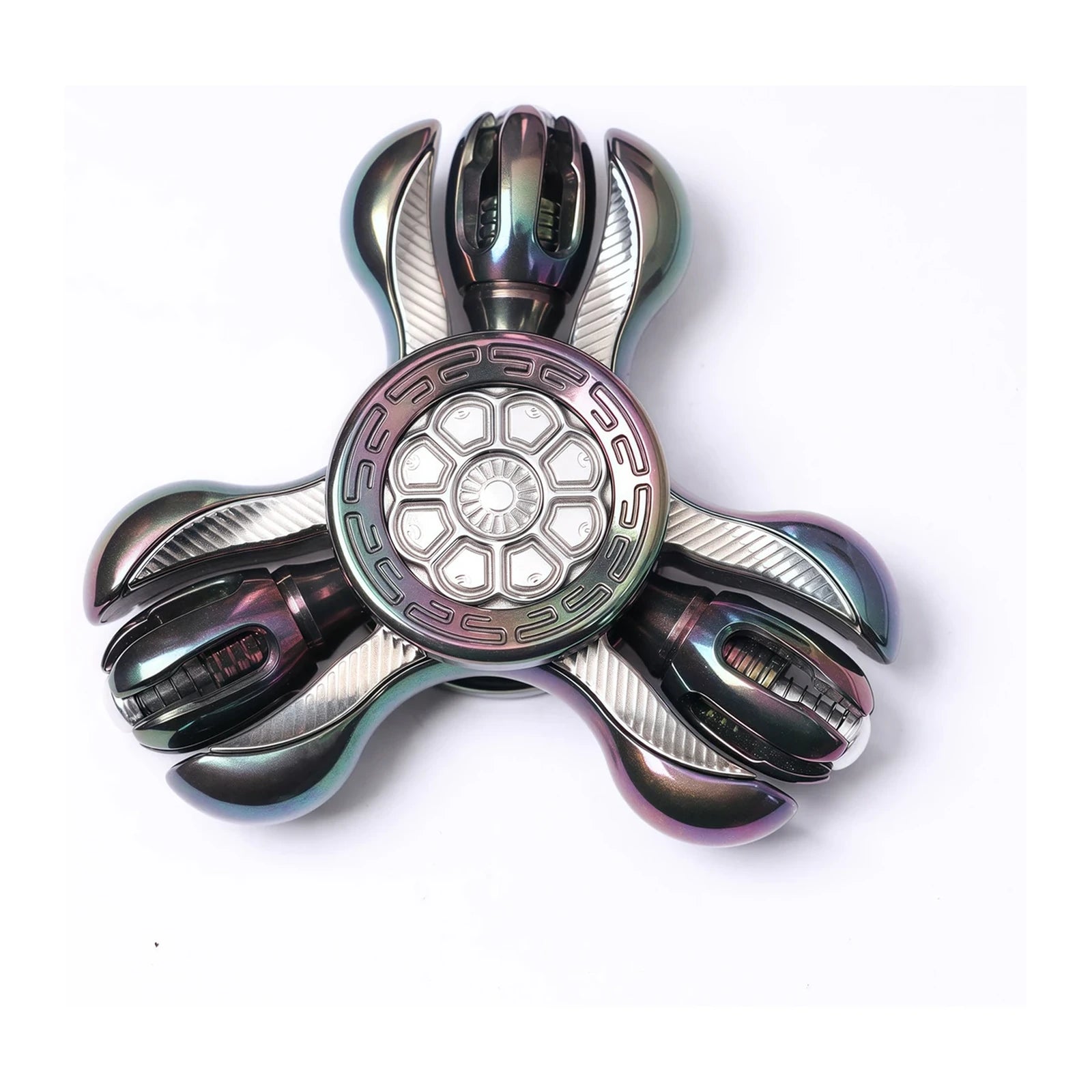 Rainbow Zirconium Prayer Wheel three-lobe fidget spinner variant