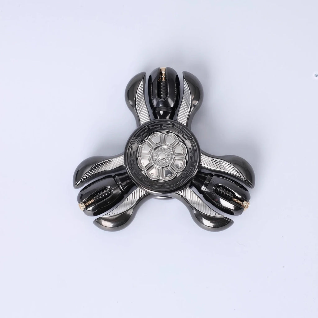 Black Zirconium Prayer Wheel three-lobe fidget spinner variant
