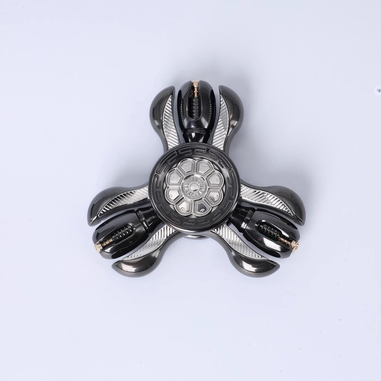 Black Zirconium Prayer Wheel three-lobe fidget spinner variant