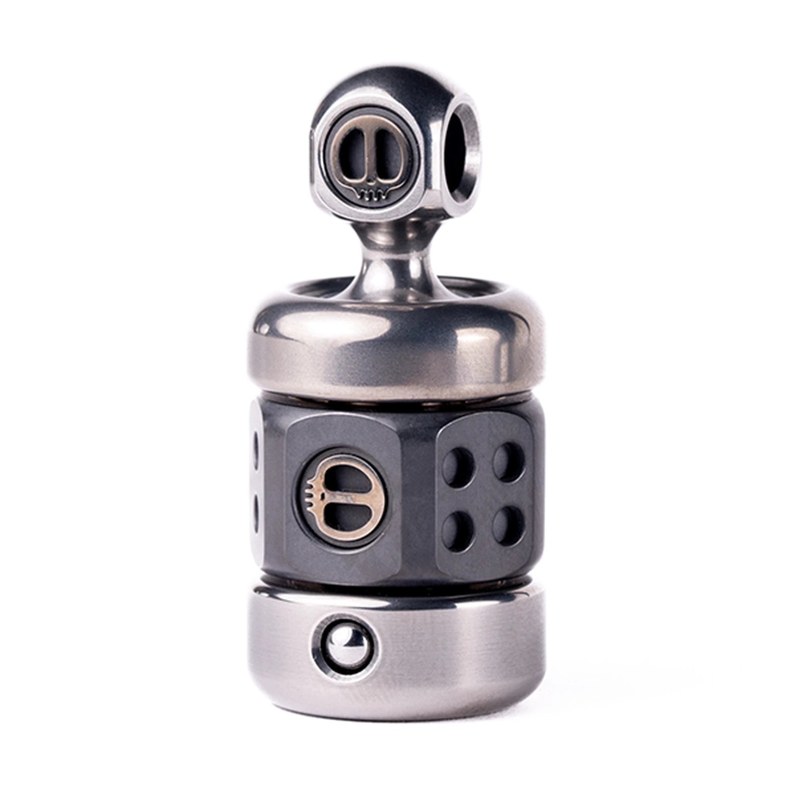 Magnetic ratchet fidget toy in pendant / stainless steel + zirconium alloy configuration