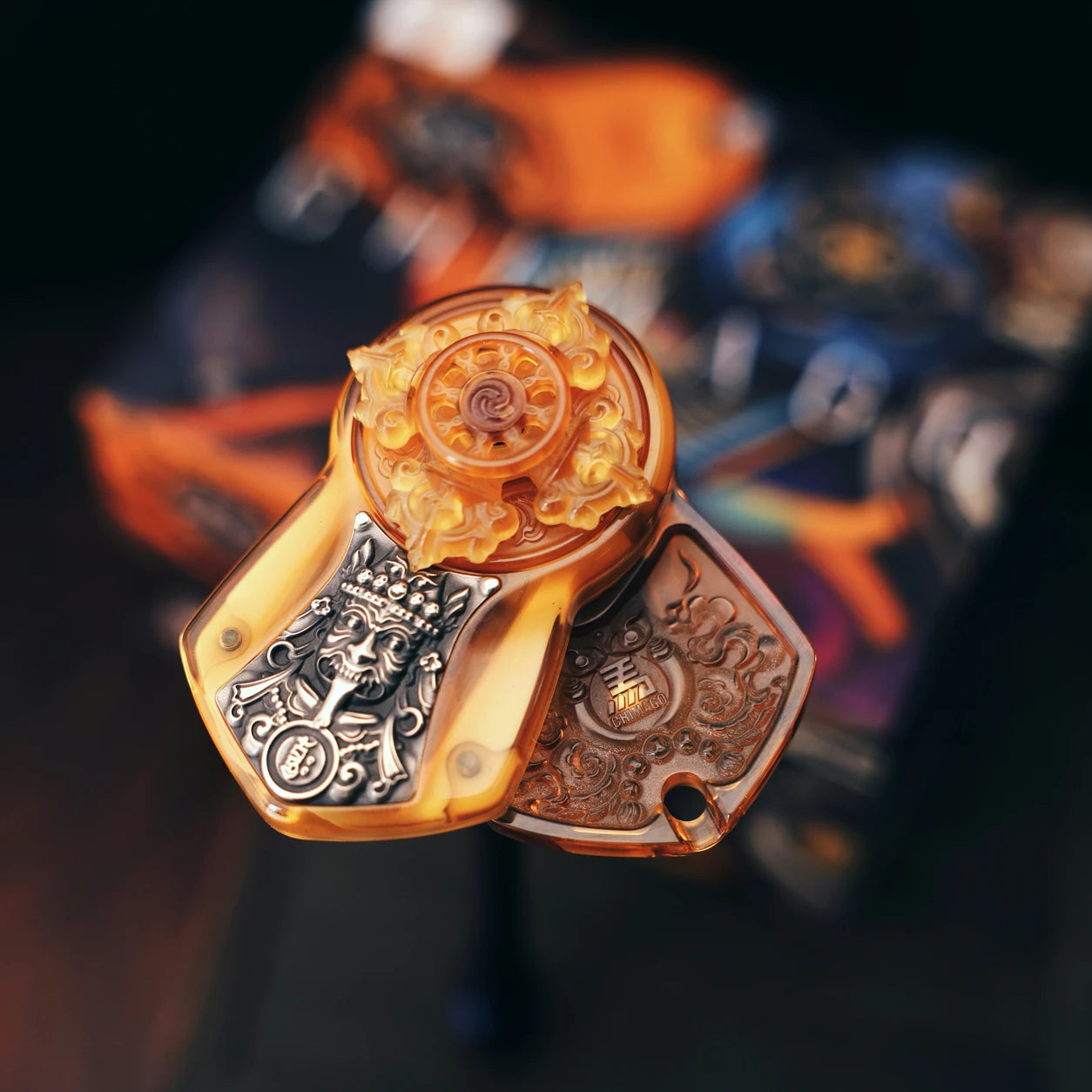 Zaki Lhamo PEI Fidget Slider – Rotating Modular EDC Toy – PEI Brass Zaki Plate variant