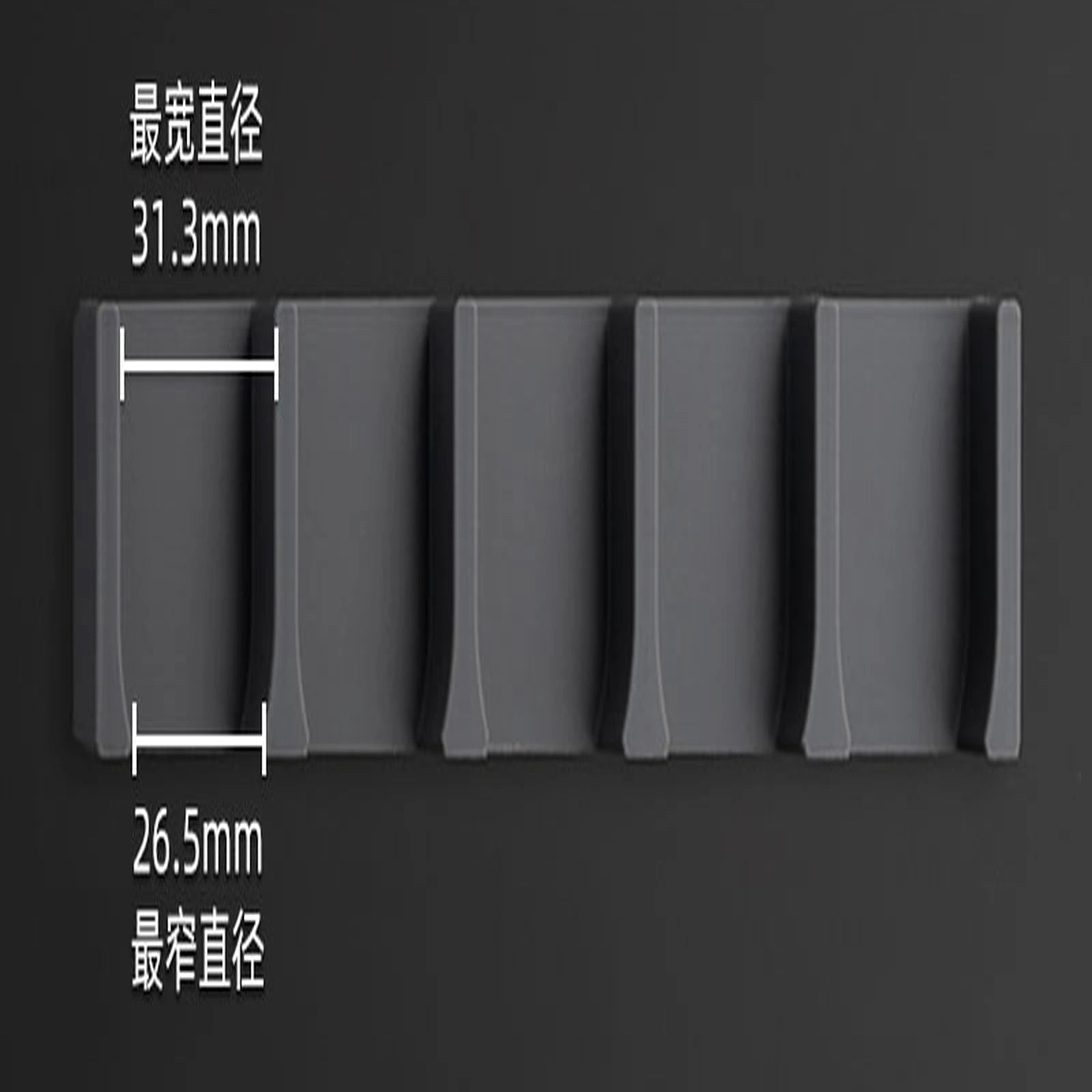 Type 1 5-Slot Tray - Dark Gray modular pegboard organizer component