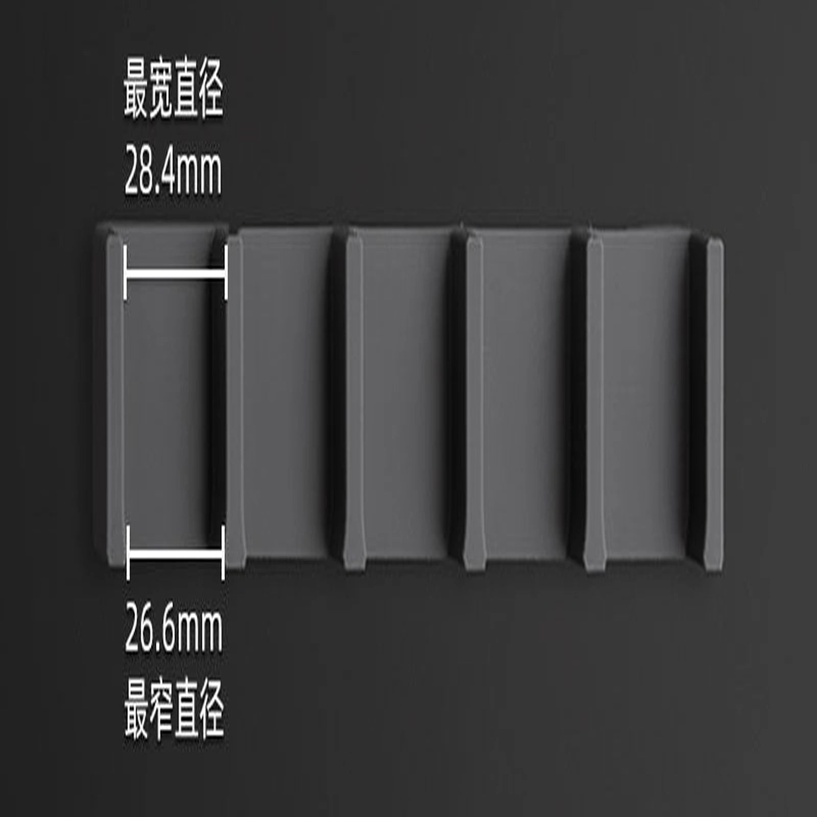 Type 2 5-Slot Tray - Dark Gray modular pegboard organizer component