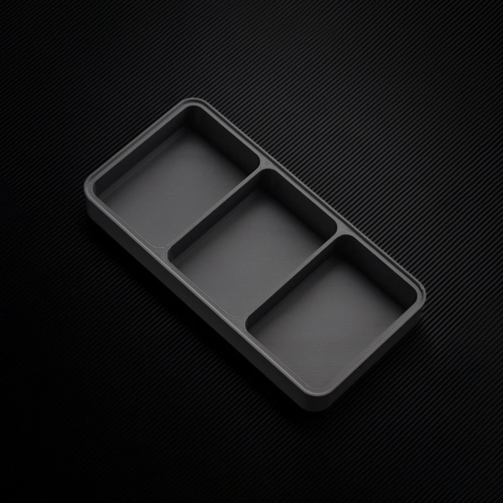 Dark Gray stackable organizer tray with 3 compartments layout