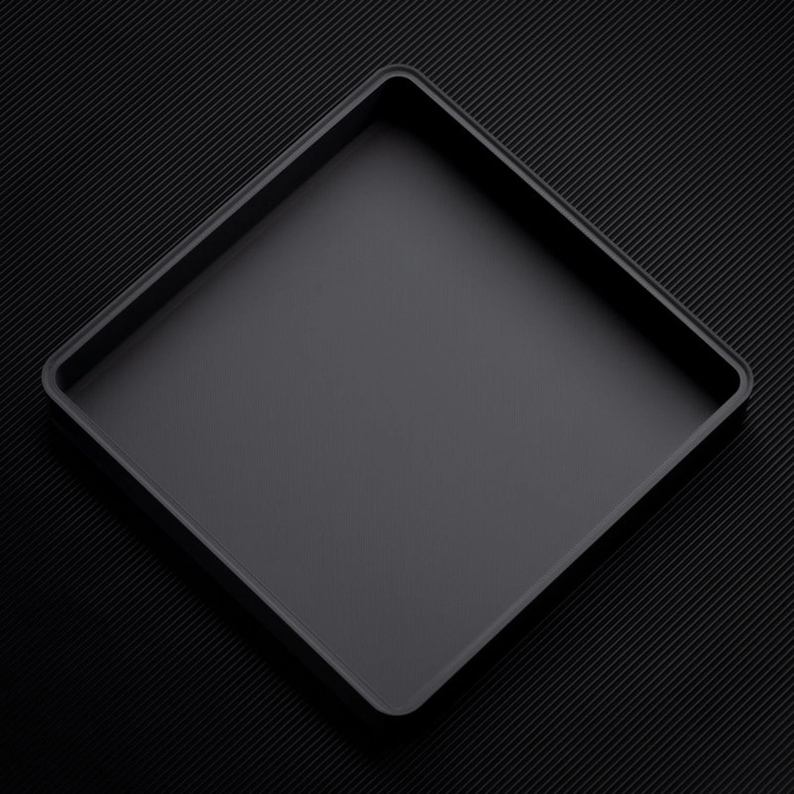 Dark Gray stackable organizer tray with raised open tray layout