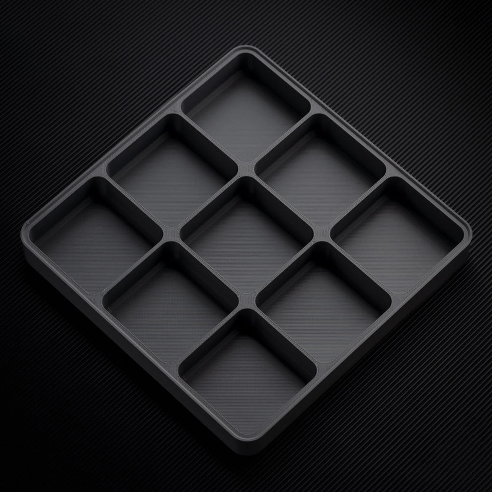 Dark Gray stackable organizer tray with 9 compartments layout