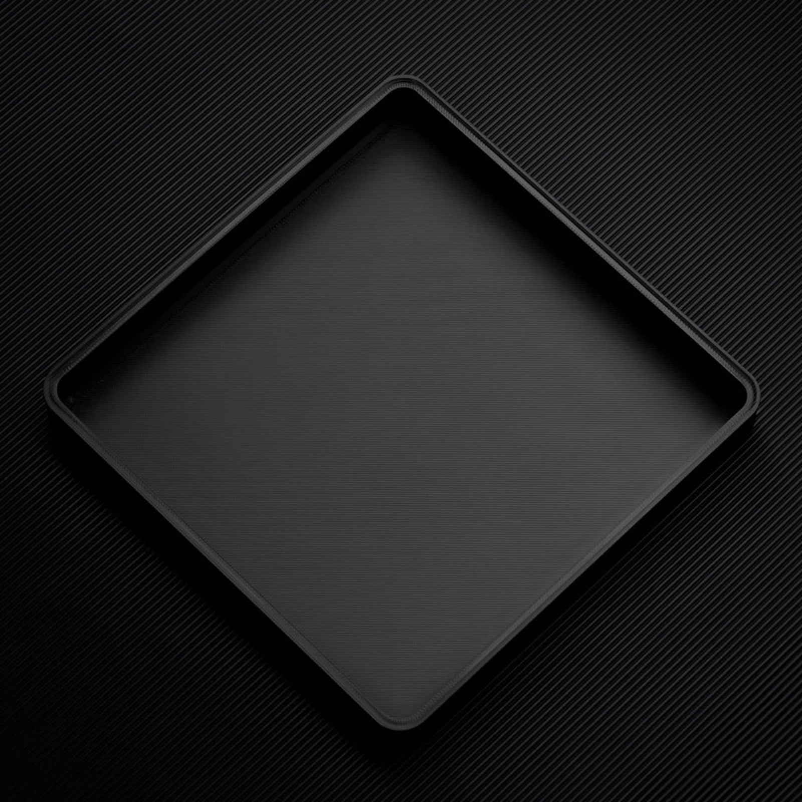 Black stackable organizer tray with open tray layout