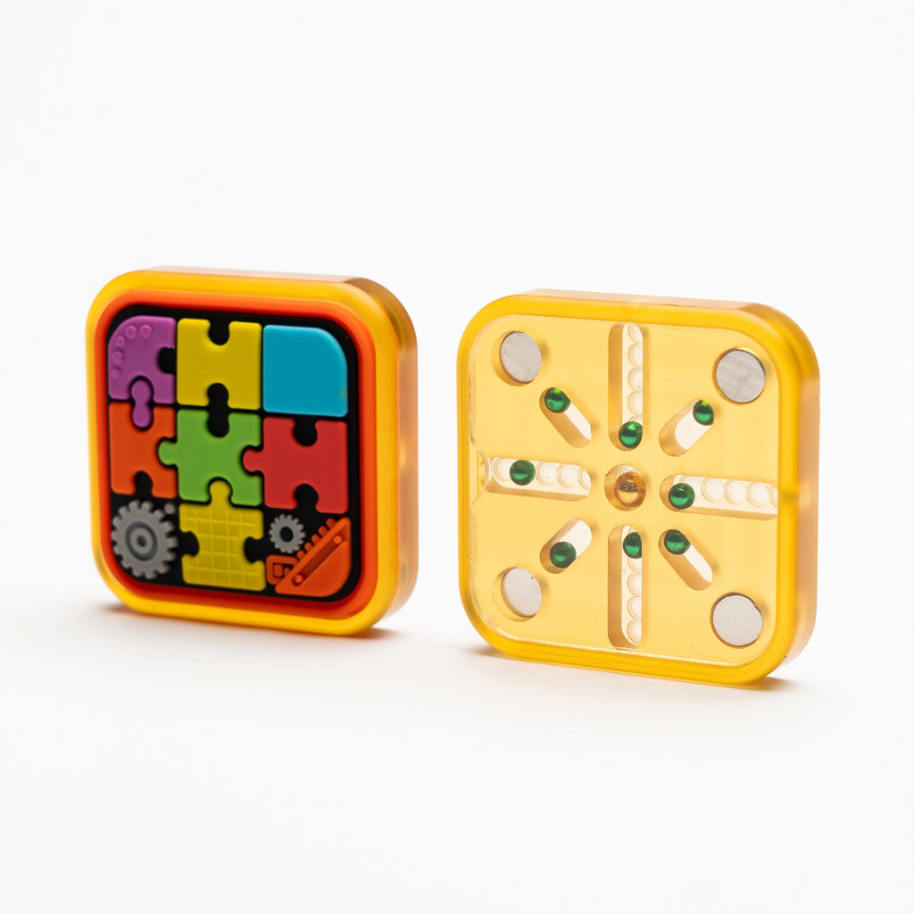 Magnetic fidget slider front silicone face and rear eight-track bead matrix