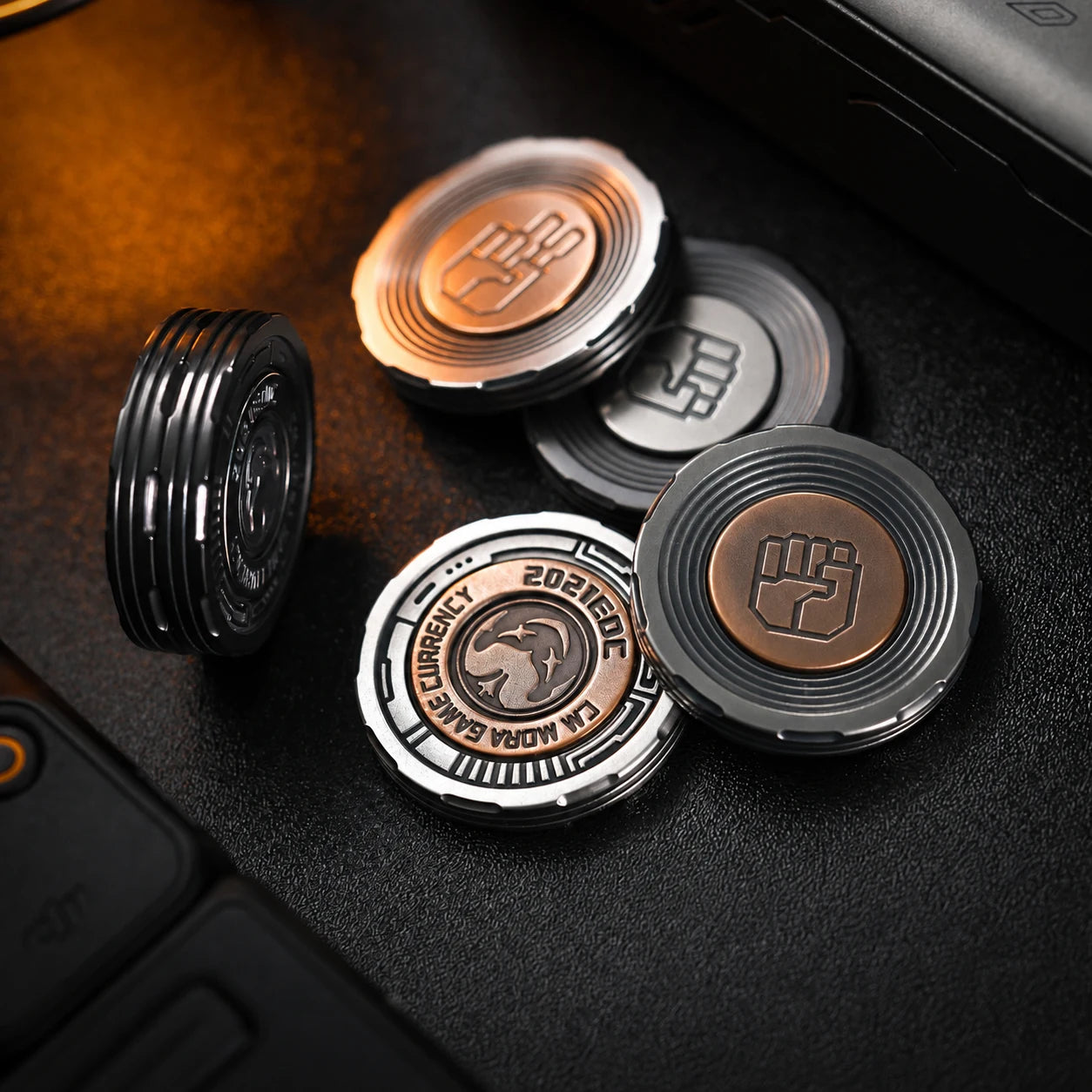 Rock Paper Scissors Decision Coin Set – 3-Piece Metal EDC Game – product view 1